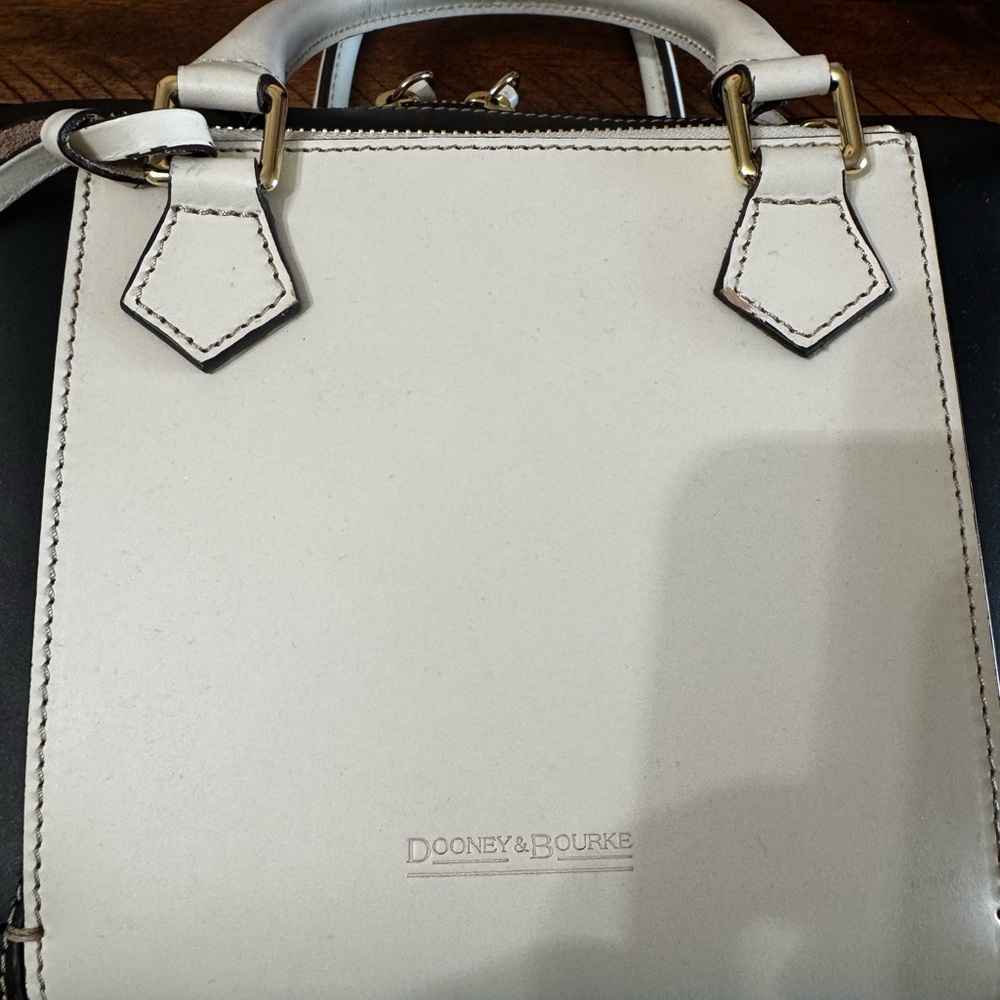 Dooney & Bourke Alto Black and Cream Satchel - Picture 6 of 8